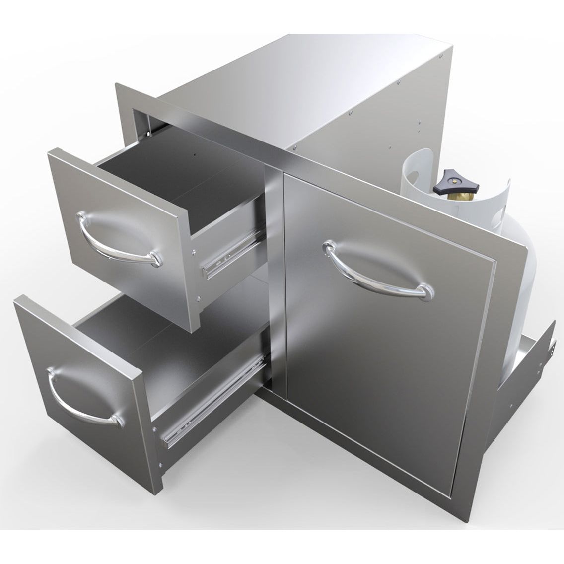 Sunstone 30″ Double Drawer Trash Combo – Sturdy & Versatile Outdoor Storage