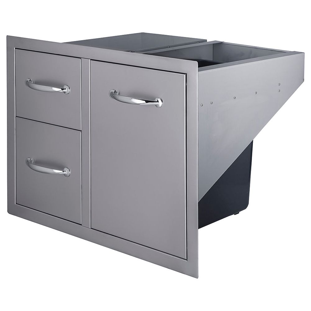 Sunstone 36″ Double Drawer and Trash Combo – Sturdy & Versatile Outdoor Storage