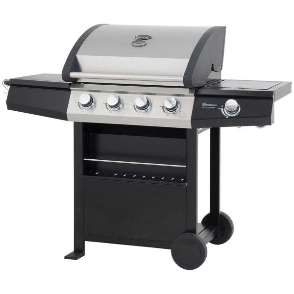 Grenada 4 Burner C/W Side Burner Black Gas BBQ