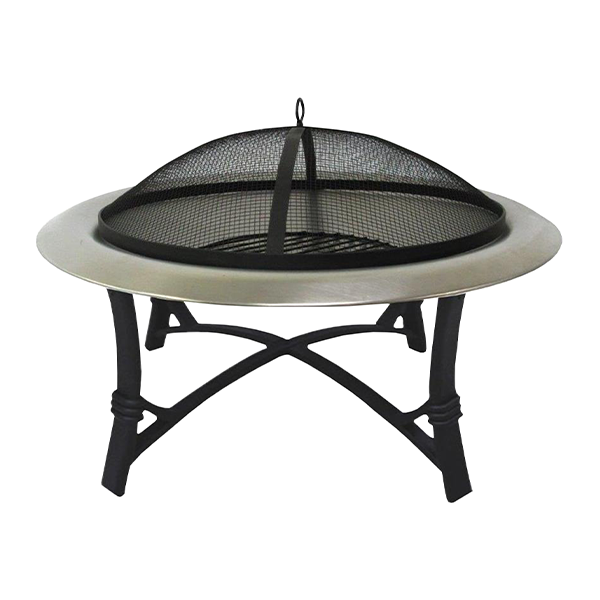 Lifestyle Stainless steel bowl Protective black steel mesh included Fire Poker