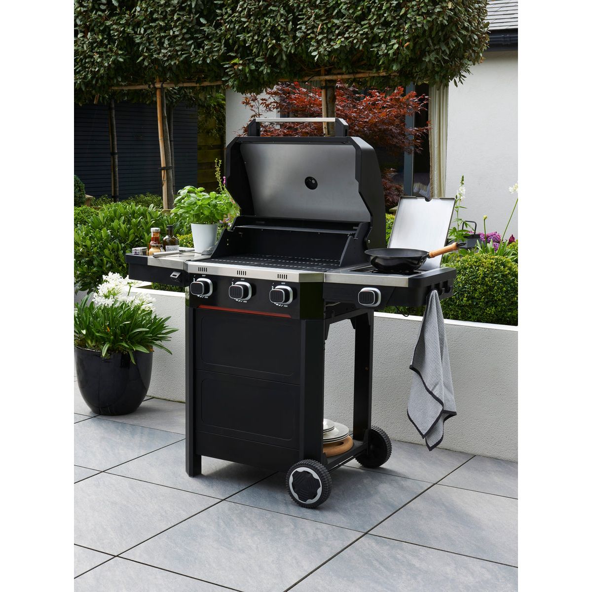 Norfolk ATLAS 300 Gas Grill - 3 Burner with Side Burner & Storage Cabinet