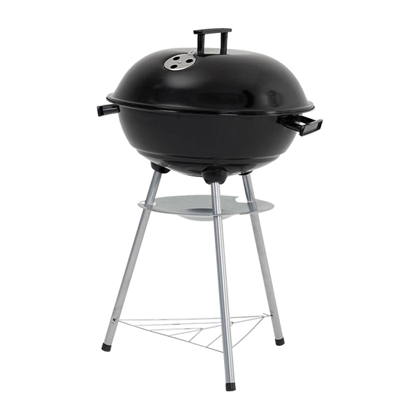 17" Charcoal Kettle BBQ 3 Legs Cooking Area: Diameter: 42 cms Assembled Dimensions: Diameter: 44 cms | Height: 57 cms