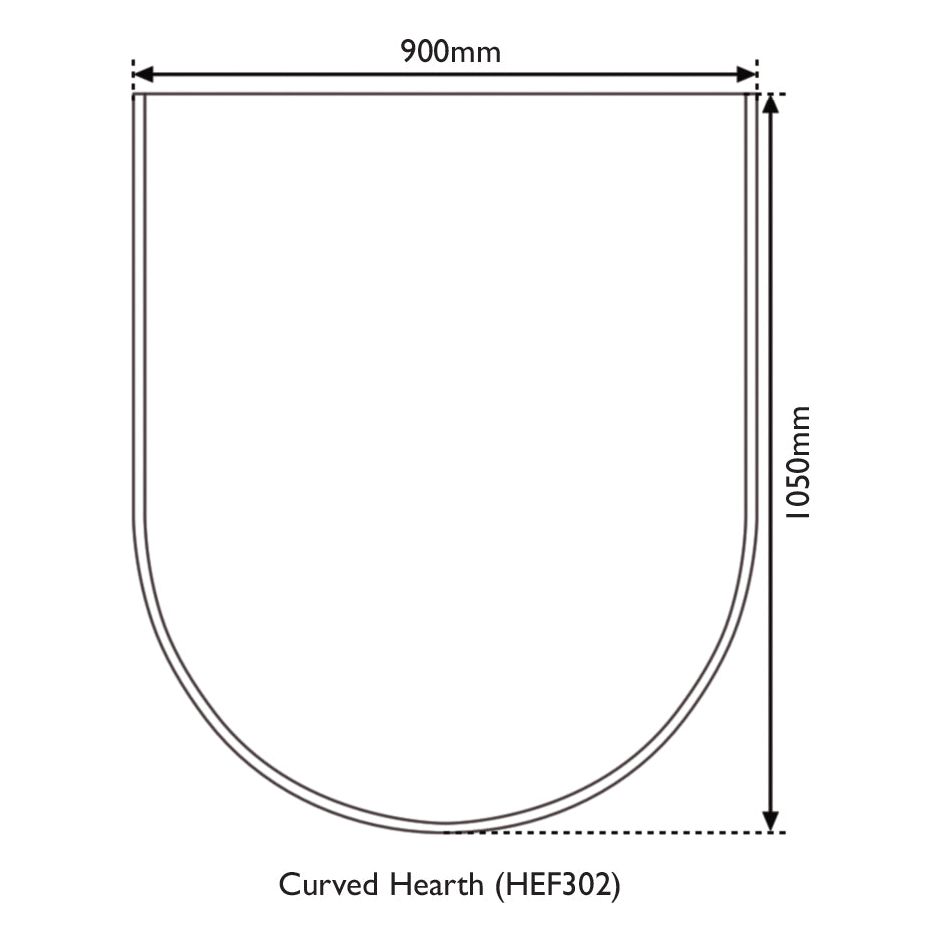 Carron Glass Curved Stove Hearth