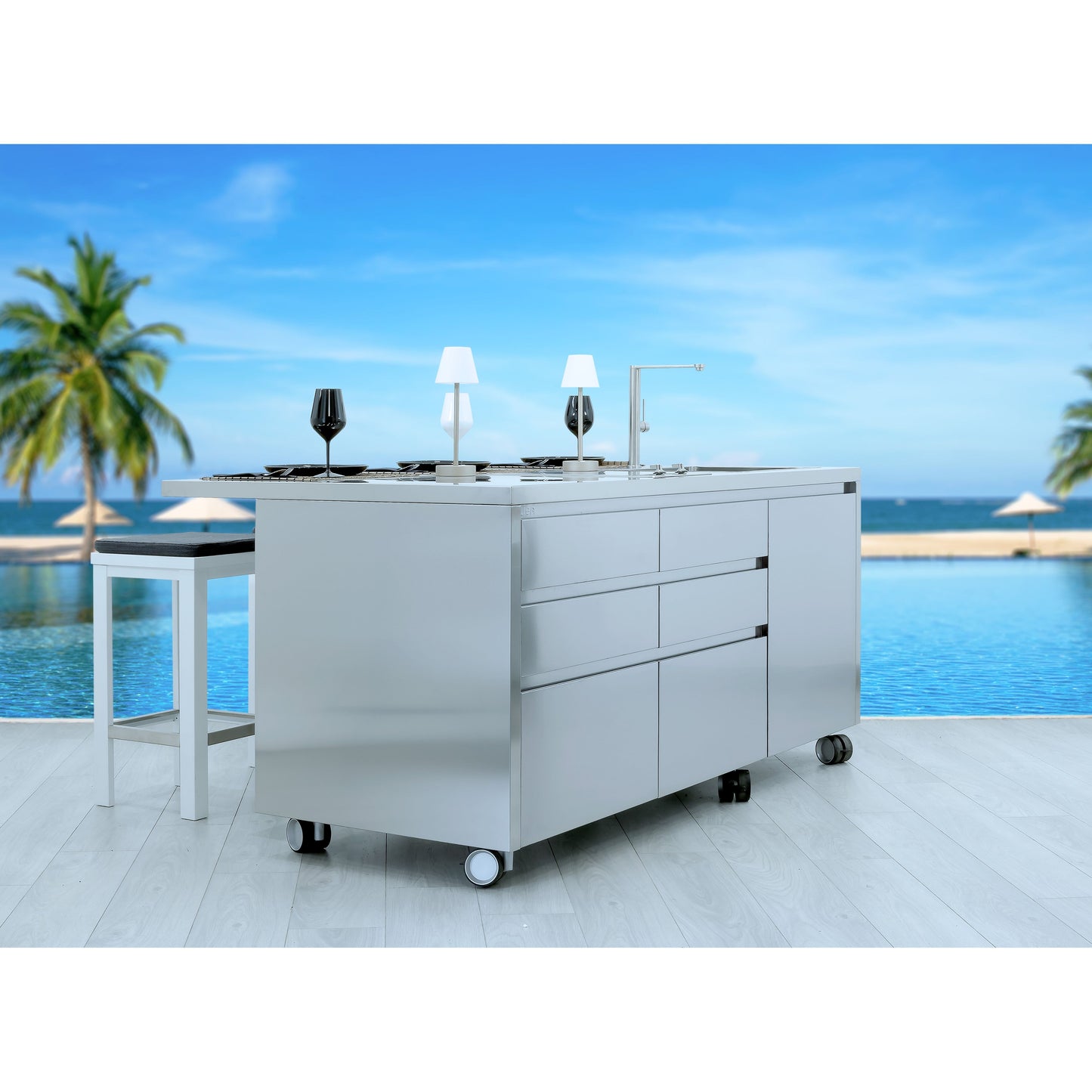 Lisa Outdoor Kitchen Panarea Lavello 50cm Scote Brite Stainless Steel