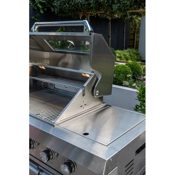 Norfolk Outdoor Kitchen 4 Burner Gas Grill - Side Burner for Versatile Cooking