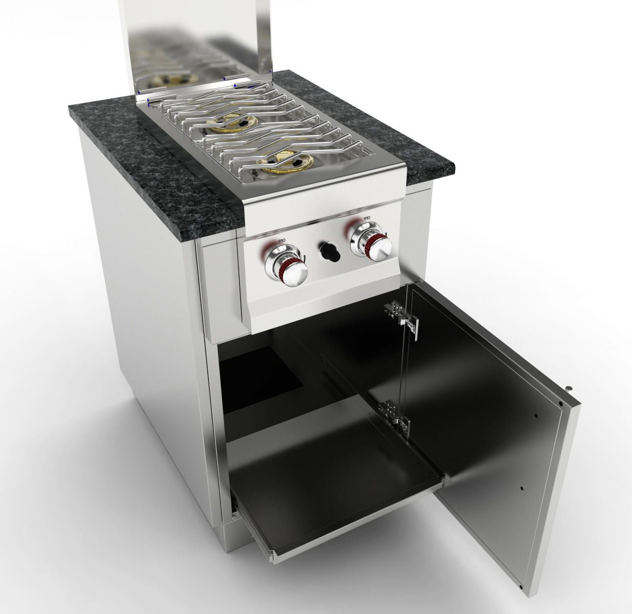 Sunstone Cabinet for Double Burner or Cocktail Station – Versatile Storage