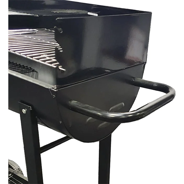 1/2 Barrel Charcoal BBQ C/W Wind Sheid Cooking Area: Width: 39 cms | Depth: 33 cms (x2)