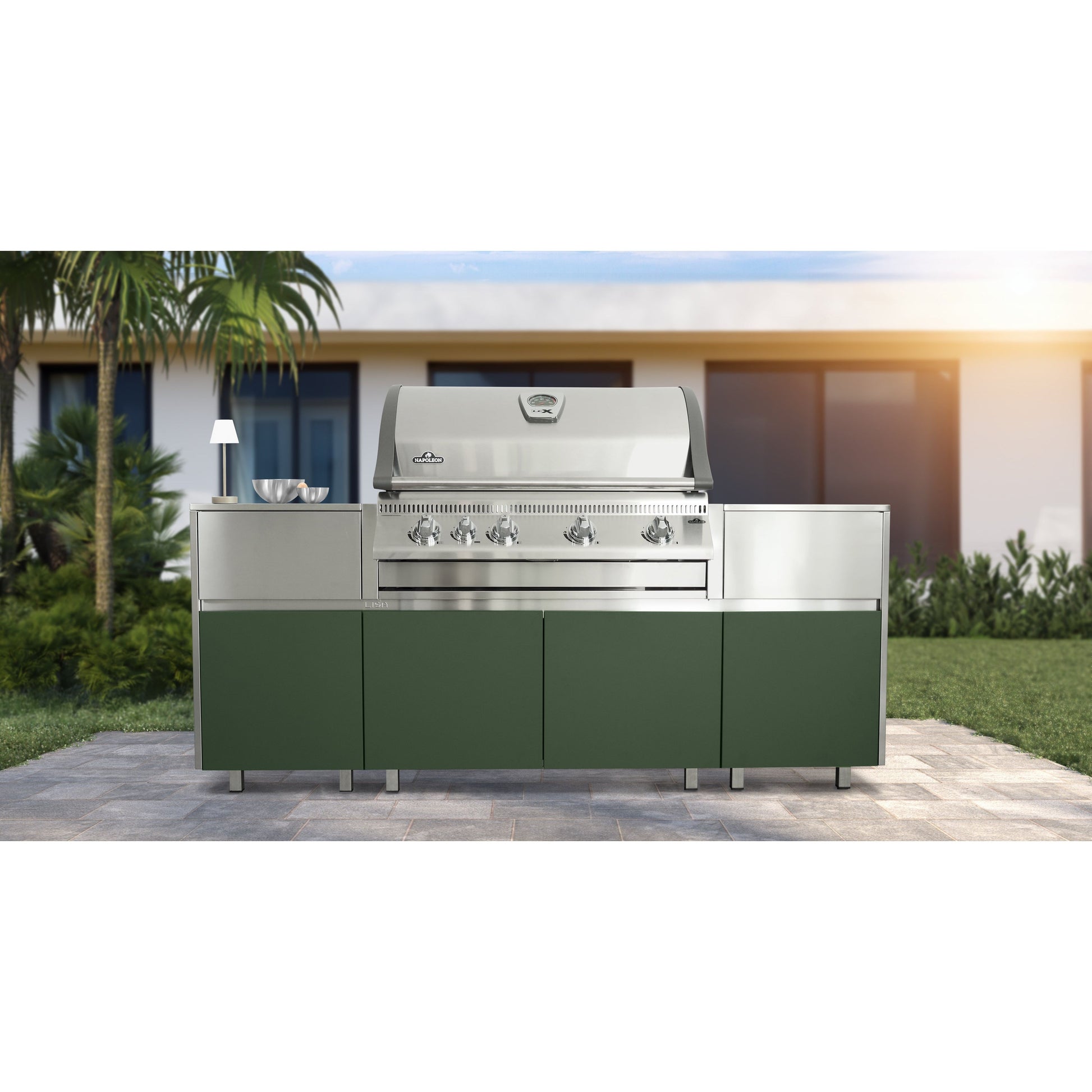 Lisa Outdoor Kitchen Liberty Green Stainless Steel