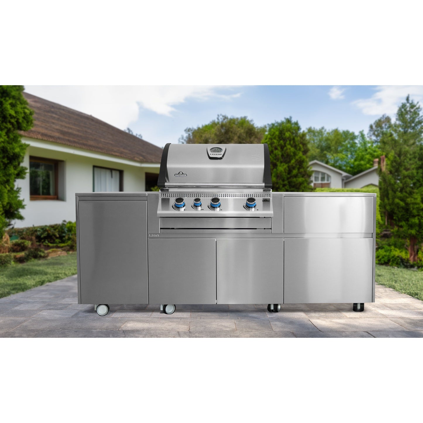 Lisa Outdoor Kitchen Liberty Scotch Brite Stainless Steel with Two Drawers and Four Doors