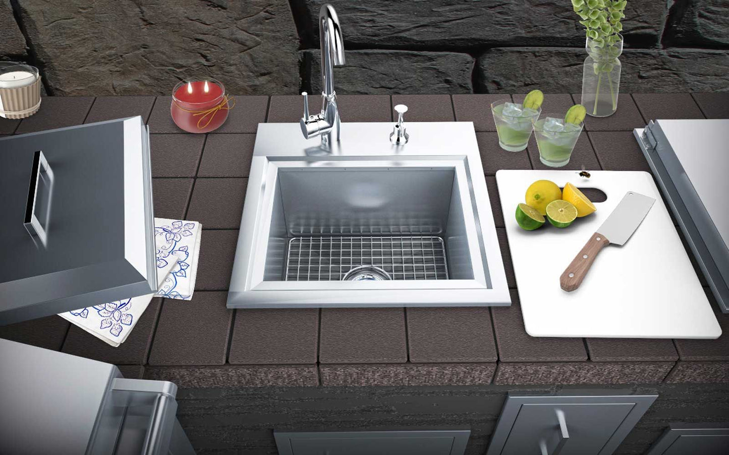 Sunstone Premium Drop-In Sink – Durable and Stylish Outdoor Sink