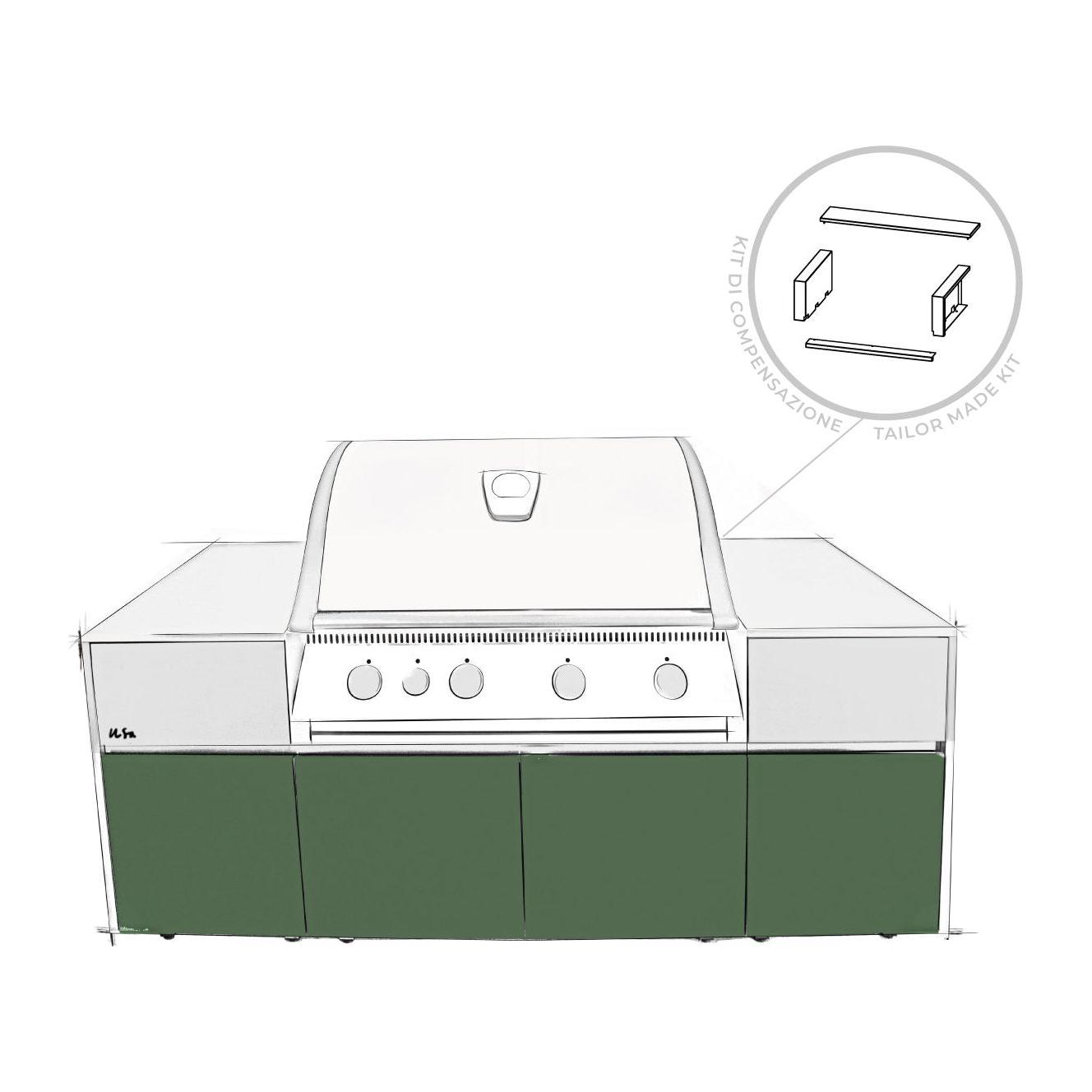 Lisa Outdoor Kitchen Liberty Green Stainless Steel