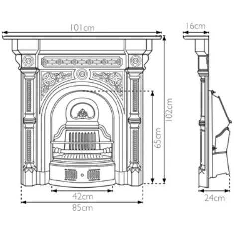 Carron The Tweed Cast Iron Combination Fireplace