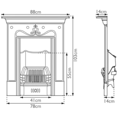 Carron The Tulip Cast Iron Combination Fireplace