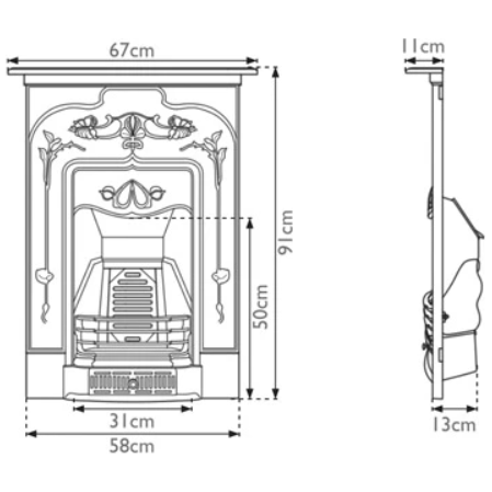 Carron The Jasmine Cast Iron Combination Fireplace