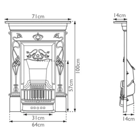 Carron The Crocus Cast Iron Combination Fireplace