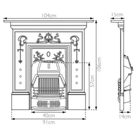 Carron The Bella Cast Iron Combination Fireplace