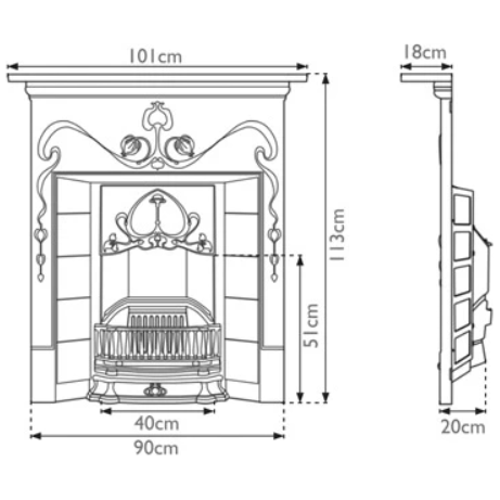 Carron The Valentine Cast Iron Combination Fireplace