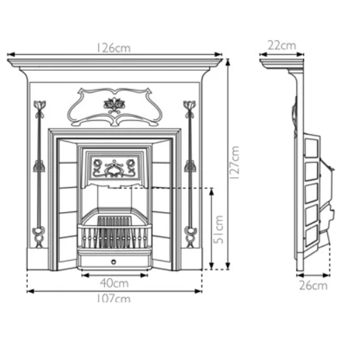 Carron The Verona Cast Iron Combination Fireplace