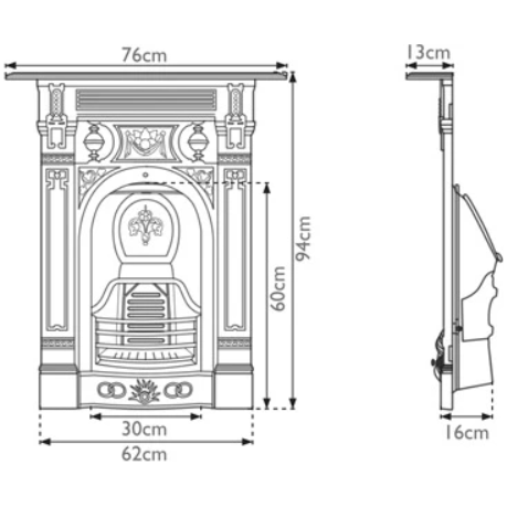 Carron The Victorian Small Cast Iron Combination Fireplace