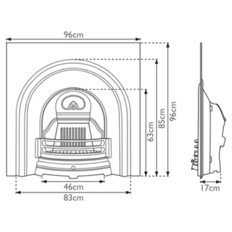 Carron The Celtic Arch Cast Iron Fireplace Insert