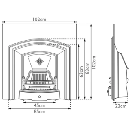 Carron The London Plate Cast Iron Fireplace Inserts