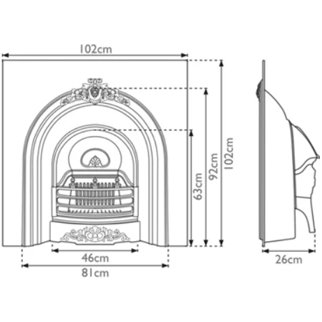 Carron The Prince Cast Iron Fireplace Insert