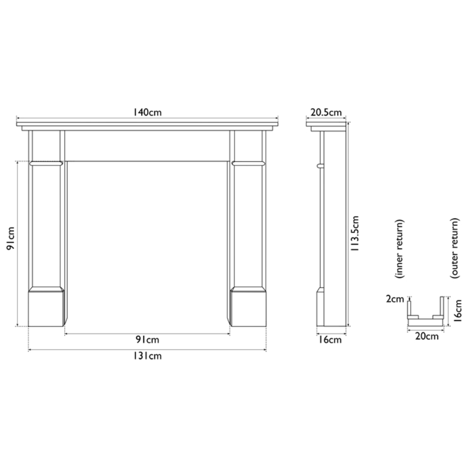 Carron The Berrington Wooden Fireplace Surround