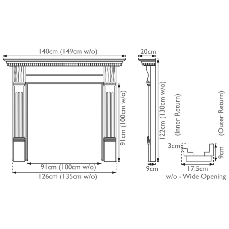 Carron The Corbel Wooden Fireplace Surround