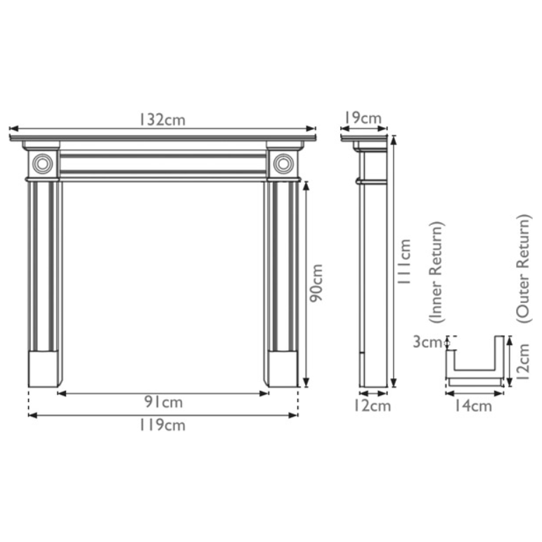 Carron The Derry Wooden Fireplace Surround