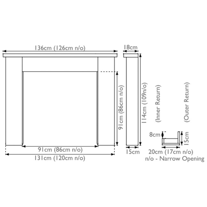 Carron The New England Wooden Fireplace Surround