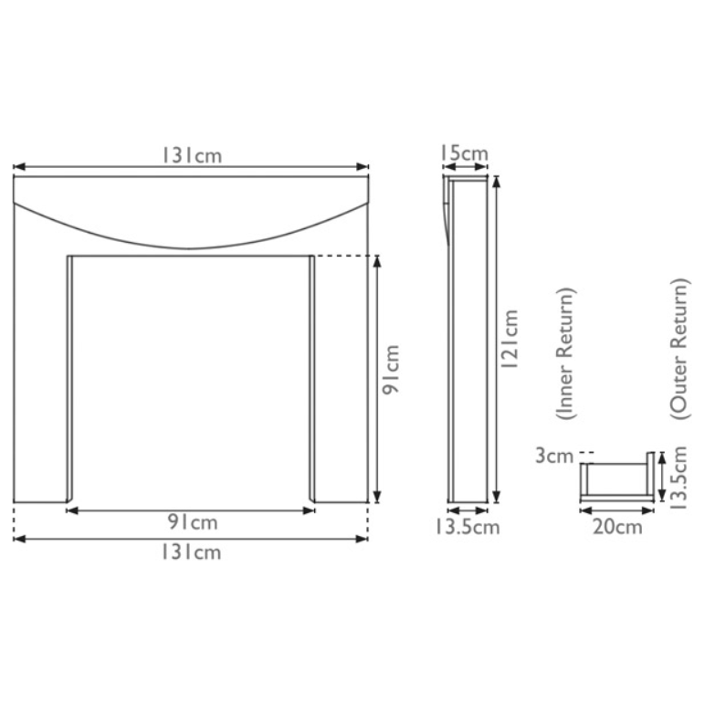 Carron The New Hampshire Wooden Fireplace Surround