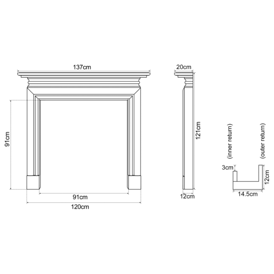 Carron The Wessex Wooden Fireplace Surround