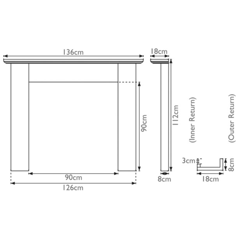 Carron The Wexford Wooden Fireplace Surround