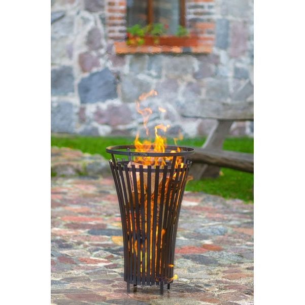 Cookking Flame Fire Basket - Compact Steel Fire Pit Basket