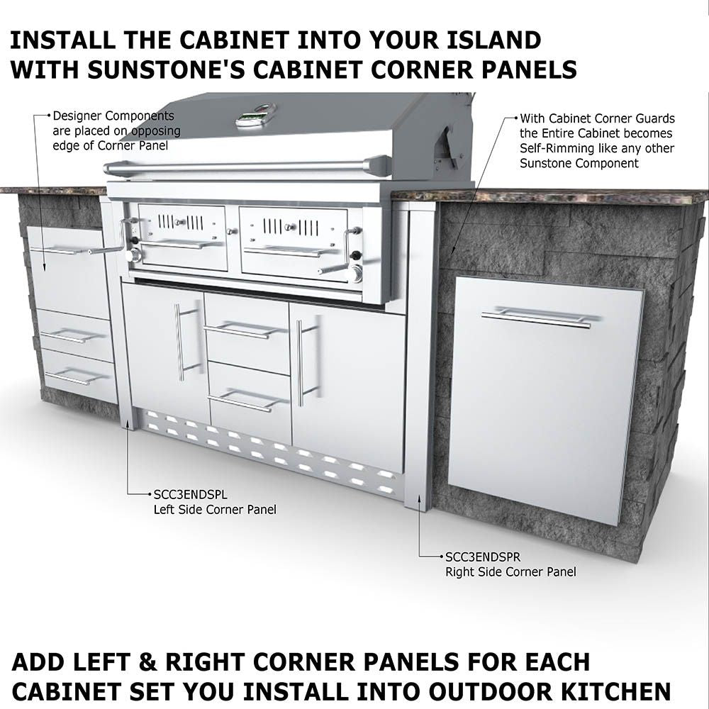 Sunstone 42″ Hybrid Charcoal Grill Cabinet – Premium Outdoor Kitchen Storage