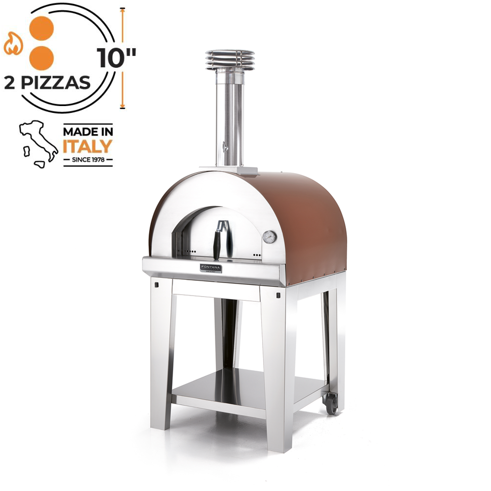 Fontana Margherita Rosso High Performance Wood Fired Pizza Oven with Trolley