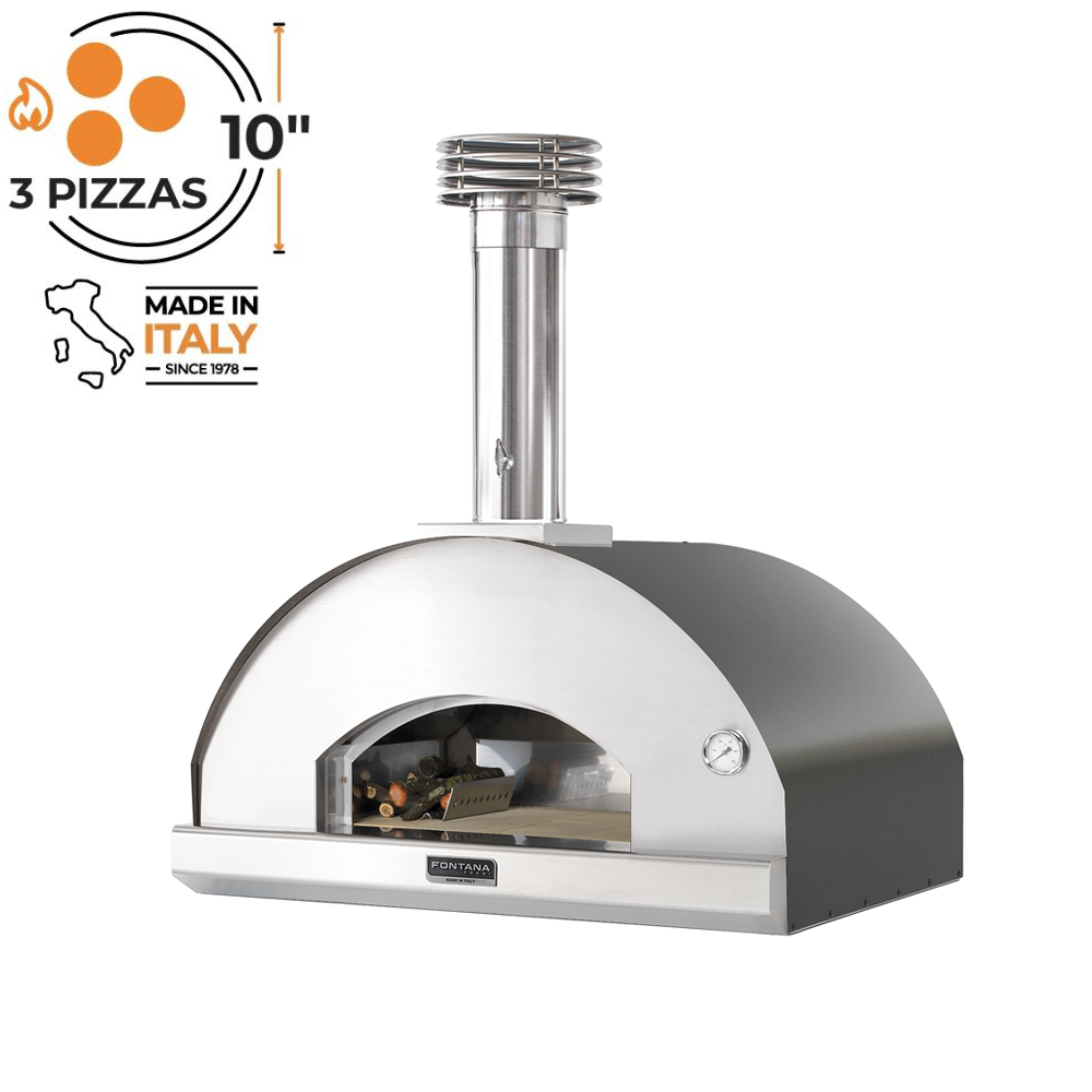 Fontana Mangiafuoco Anthracite Built In Wood Fired Pizza Oven