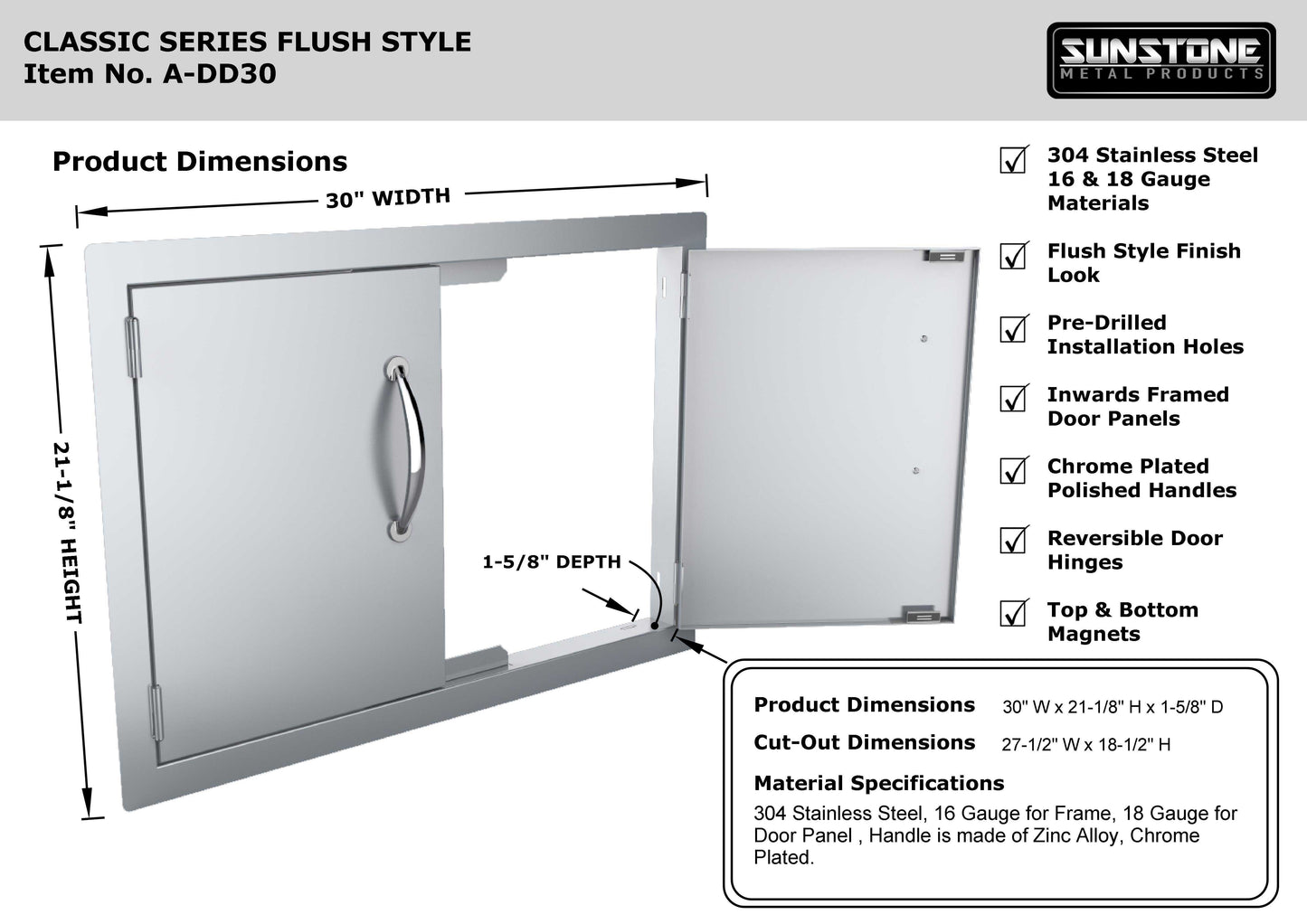 Sunstone 30″ Double Doors – Premium Outdoor Storage