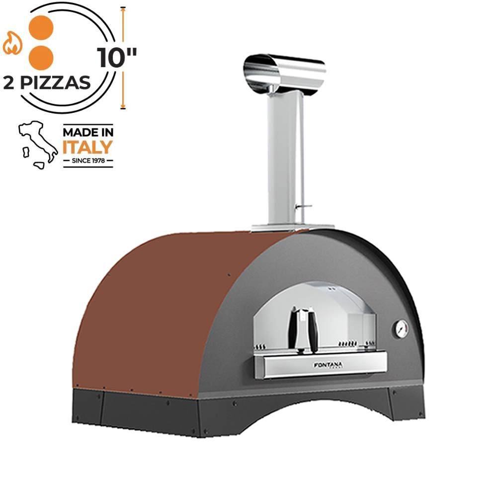 Fontana Lorenzo Rosso Wood Fired Pizza Oven with Trolley