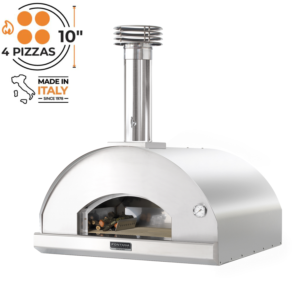 Fontana Marinara Stainless Steel Durable Built In Wood Fired Pizza Oven