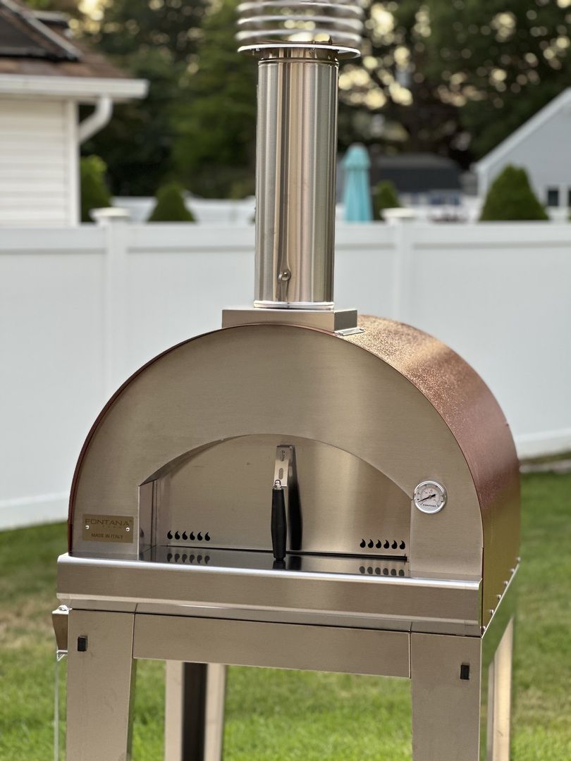 Fontana Marinara Stainless Steel Durable Wood Fired Pizza Oven with Trolley