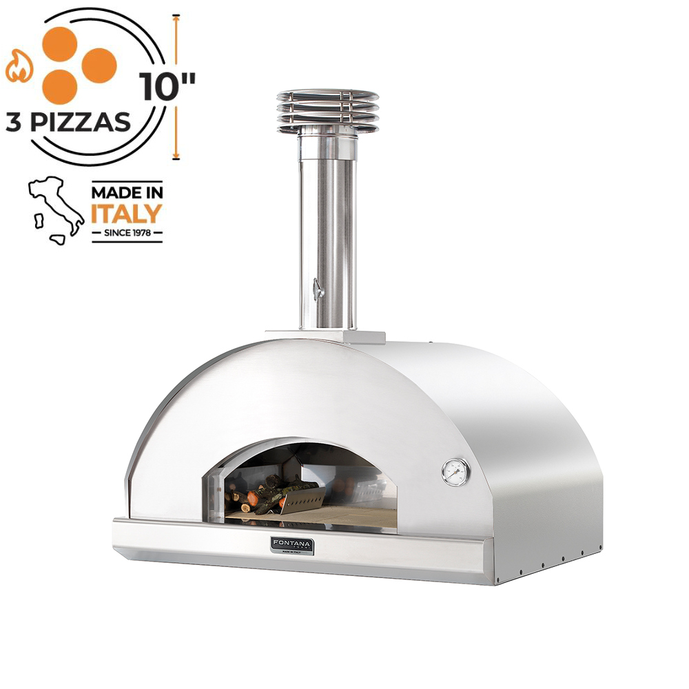 Fontana Mangiafuoco Stainless Steel Built In Wood Fired Pizza Oven