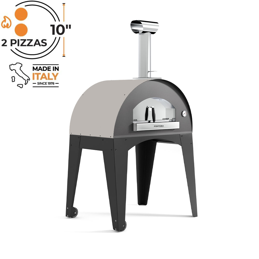 Fontana Lorenzo Pearl Wood Fired Pizza Oven with Trolley