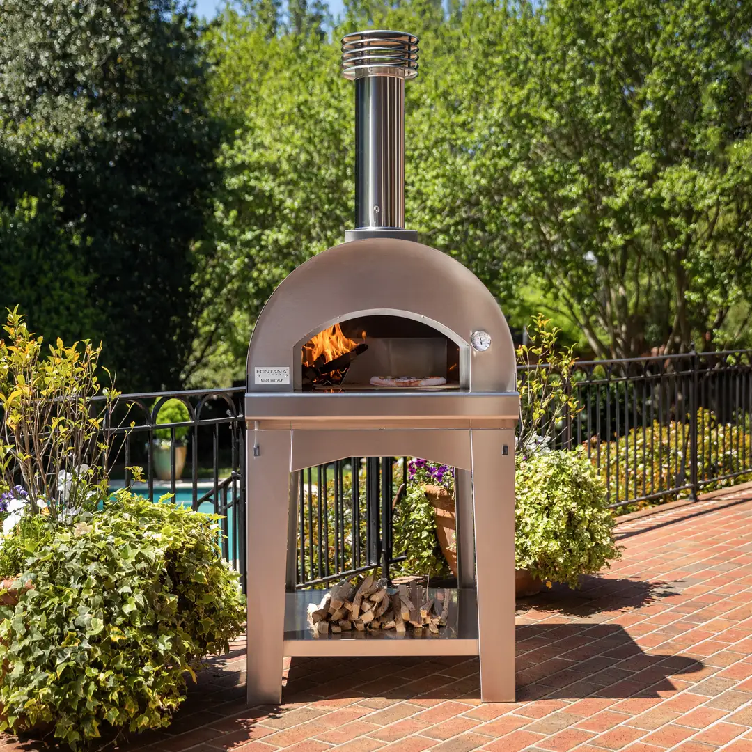 Fontana Marinara Anthracite Durable Wood Fired Pizza Oven with Trolley