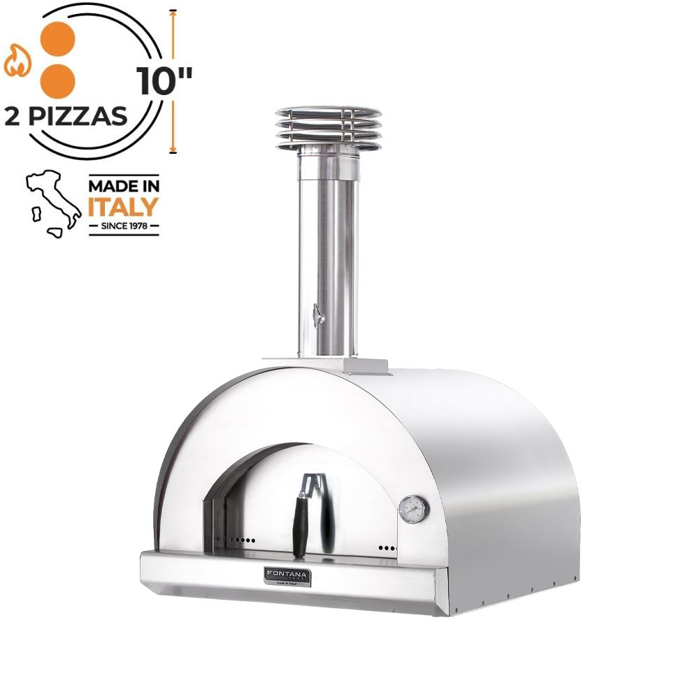 Fontana Margherita Durable Stainless Steel Built In Wood Fired Pizza Oven