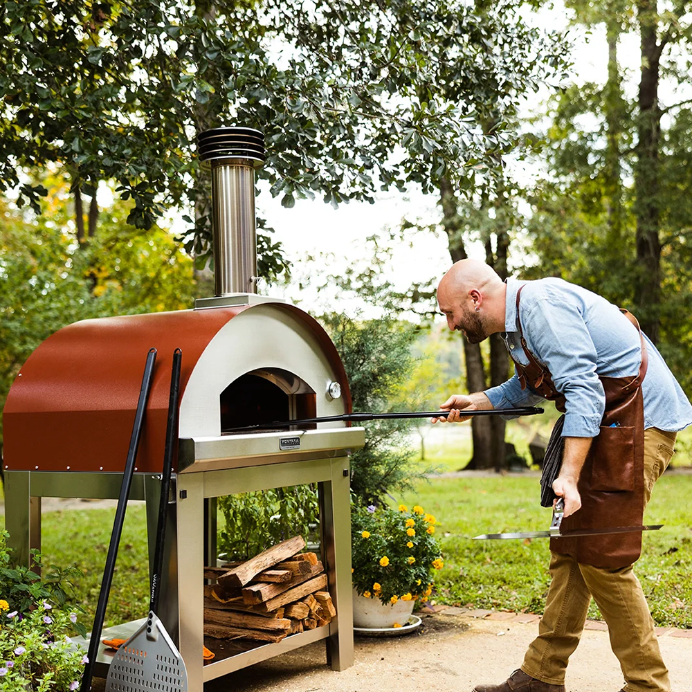 Fontana Mangiafuoco Rosso Dual Fuel Pizza Oven with Trolley