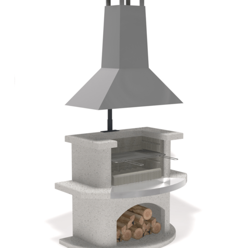 Buschbeck Venedig Masonry Barbecue with Stainless Steel Hood - For Versatile & High Performance