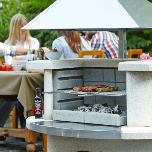 Buschbeck Venedig Masonry Barbecue with Stainless Steel Hood - For Versatile & High Performance